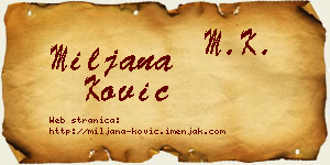 Miljana Ković vizit kartica